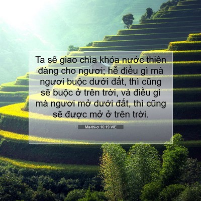 Picture 07 - Ma-thi-ơ 16:19 VIE - Ta sẽ giao chìa khóa nước thiên đàng - Bible Verse Picture