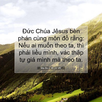 Picture 07 - Ma-thi-ơ 16:24 VIE - Đức Chúa Jêsus bèn phán cùng môn đồ - Bible Verse Picture