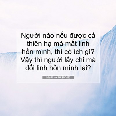 Picture 07 - Ma-thi-ơ 16:26 VIE - Người nào nếu được cả thiên hạ mà - Bible Verse Picture