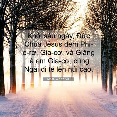 Picture 07 - Ma-thi-ơ 17:1 VIE - Khỏi sáu ngày, Đức Chúa Jêsus đem - Bible Verse Picture