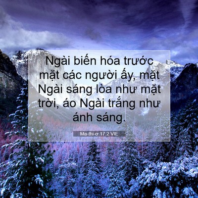 Picture 07 - Ma-thi-ơ 17:2 VIE - Ngài biến hóa trước mặt các người - Bible Verse Picture