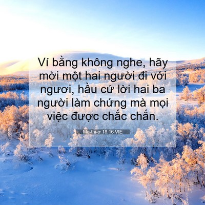 Picture 07 - Ma-thi-ơ 18:16 VIE - Ví bằng không nghe, hãy mời một hai - Bible Verse Picture