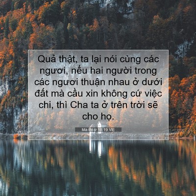 Picture 07 - Ma-thi-ơ 18:19 VIE - Quả thật, ta lại nói cùng các ngươi, - Bible Verse Picture