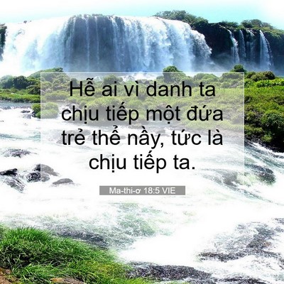 Picture 07 - Ma-thi-ơ 18:5 VIE - Hễ ai vì danh ta chịu tiếp một đứa - Bible Verse Picture