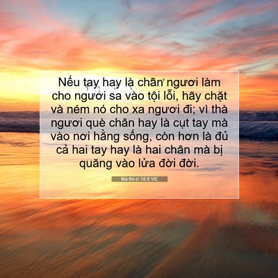 Picture 07 - Ma-thi-ơ 18:8 VIE - Nếu tay hay là chân ngươi làm cho ngươi - Bible Verse Picture