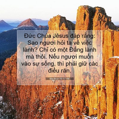 Picture 07 - Ma-thi-ơ 19:17 VIE - Đức Chúa Jêsus đáp rằng: Sao ngươi - Bible Verse Picture