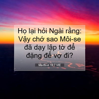 Picture 07 - Ma-thi-ơ 19:7 VIE - Họ lại hỏi Ngài rằng: Vậy chớ sao - Bible Verse Picture