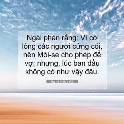 Picture 07 - Ma-thi-ơ 19:8 VIE - Ngài phán rằng: Vì cớ lòng các ngươi - Bible Verse Picture
