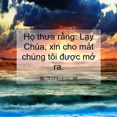 Picture 07 - Ma-thi-ơ 20:33 VIE - Họ thưa rằng: Lạy Chúa, xin cho mắt - Bible Verse Picture