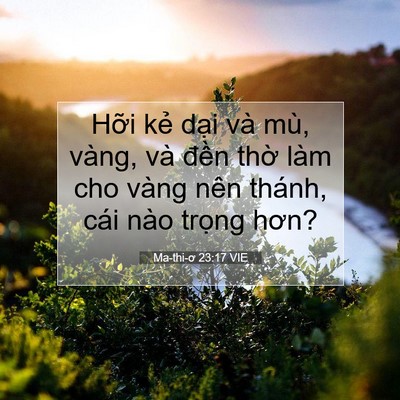 Picture 07 - Ma-thi-ơ 23:17 VIE - Hỡi kẻ dại và mù, vàng, và đền thờ - Bible Verse Picture
