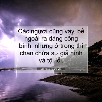 Picture 07 - Ma-thi-ơ 23:28 VIE - Các ngươi cũng vậy, bề ngoài ra dáng - Bible Verse Picture