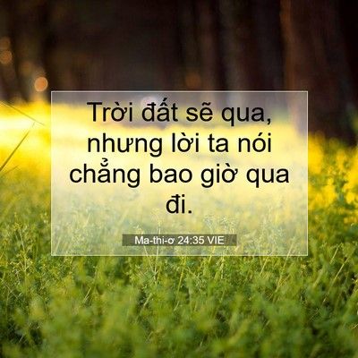 Picture 07 - Ma-thi-ơ 24:35 VIE - Trời đất sẽ qua, nhưng lời ta nói - Bible Verse Picture