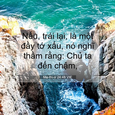 Picture 07 - Ma-thi-ơ 24:48 VIE - Nếu, trái lại, là một đầy tớ xấu, - Bible Verse Picture