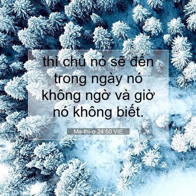 Picture 07 - Ma-thi-ơ 24:50 VIE - thì chủ nó sẽ đến trong ngày nó không - Bible Verse Picture