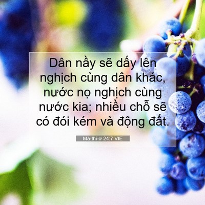 Picture 07 - Ma-thi-ơ 24:7 VIE - Dân nầy sẽ dấy lên nghịch cùng dân - Bible Verse Picture