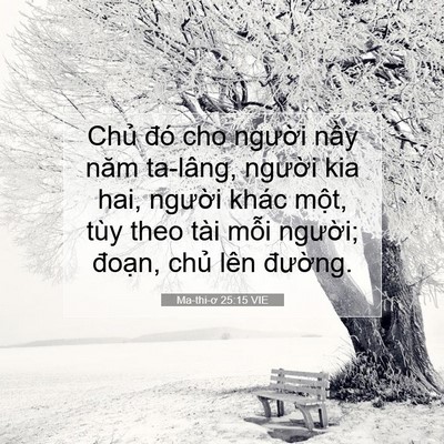 Picture 07 - Ma-thi-ơ 25:15 VIE - Chủ đó cho người nầy năm ta-lâng, - Bible Verse Picture