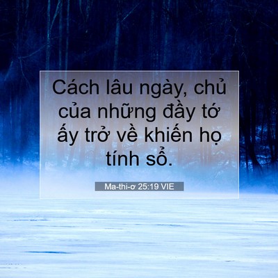 Picture 07 - Ma-thi-ơ 25:19 VIE - Cách lâu ngày, chủ của những đầy tớ - Bible Verse Picture