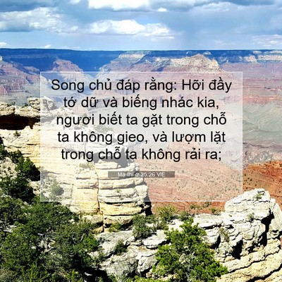 Picture 07 - Ma-thi-ơ 25:26 VIE - Song chủ đáp rằng: Hỡi đầy tớ dữ - Bible Verse Picture