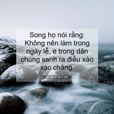 Picture 07 - Ma-thi-ơ 26:5 VIE - Song họ nói rằng: Không nên làm trong - Bible Verse Picture