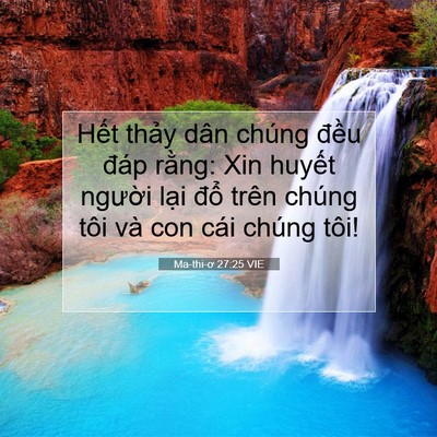 Picture 07 - Ma-thi-ơ 27:25 VIE - Hết thảy dân chúng đều đáp rằng: Xin - Bible Verse Picture