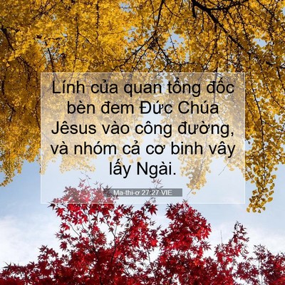 Picture 07 - Ma-thi-ơ 27:27 VIE - Lính của quan tổng đốc bèn đem Đức - Bible Verse Picture