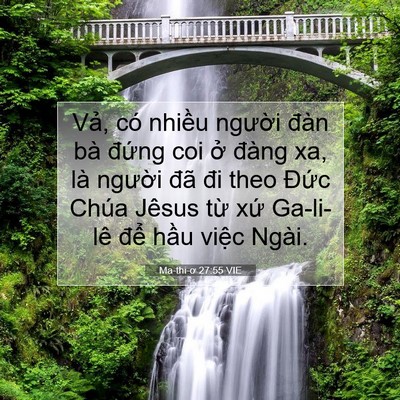 Picture 07 - Ma-thi-ơ 27:55 VIE - Vả, có nhiều người đàn bà đứng coi - Bible Verse Picture