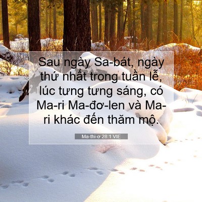 Picture 07 - Ma-thi-ơ 28:1 VIE - Sau ngày Sa-bát, ngày thứ nhất trong - Bible Verse Picture