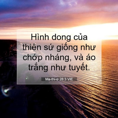 Picture 07 - Ma-thi-ơ 28:3 VIE - Hình dong của thiên sứ giống như chớp - Bible Verse Picture
