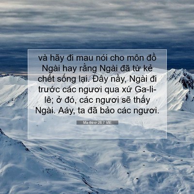 Picture 07 - Ma-thi-ơ 28:7 VIE - và hãy đi mau nói cho môn đồ Ngài hay - Bible Verse Picture