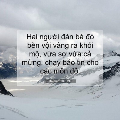 Picture 07 - Ma-thi-ơ 28:8 VIE - Hai người đàn bà đó bèn vội vàng ra - Bible Verse Picture