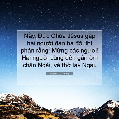 Picture 07 - Ma-thi-ơ 28:9 VIE - Nầy, Đức Chúa Jêsus gặp hai người - Bible Verse Picture