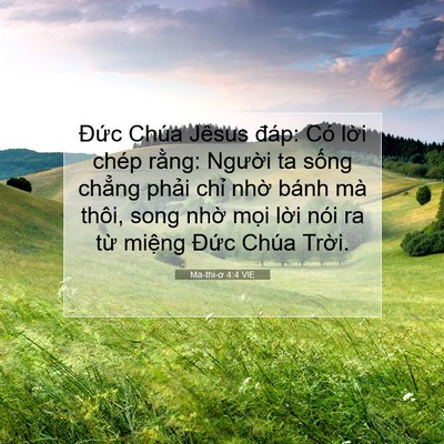 Picture 07 - Ma-thi-ơ 4:4 VIE - Đức Chúa Jêsus đáp: Có lời chép - Bible Verse Picture