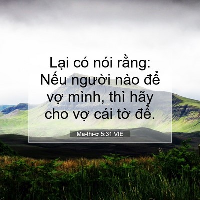 Picture 07 - Ma-thi-ơ 5:31 VIE - Lại có nói rằng: Nếu người nào để - Bible Verse Picture