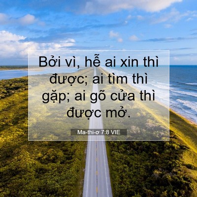Picture 07 - Ma-thi-ơ 7:8 VIE - Bởi vì, hễ ai xin thì được; ai tìm - Bible Verse Picture