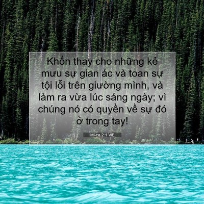 Picture 07 - Mi-ca 2:1 VIE - Khốn thay cho những kẻ mưu sự gian ác - Bible Verse Picture