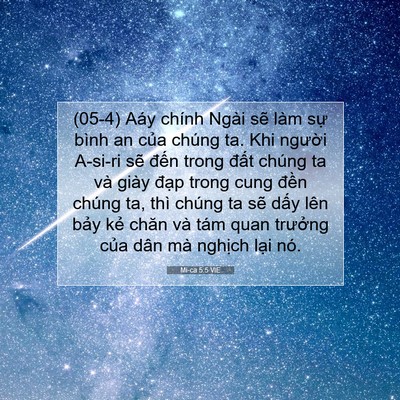 Picture 07 - Mi-ca 5:5 VIE - (05-4) Aáy chính Ngài sẽ làm sự bình an - Bible Verse Picture