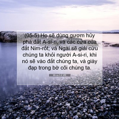 Picture 07 - Mi-ca 5:6 VIE - (05-5) Họ sẽ dùng gươm hủy phá đất - Bible Verse Picture