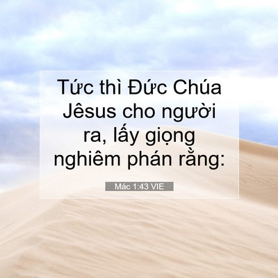 Picture 07 - Mác 1:43 VIE - Tức thì Đức Chúa Jêsus cho người ra, - Bible Verse Picture