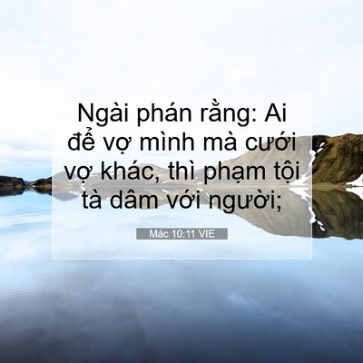 Picture 07 - Mác 10:11 VIE - Ngài phán rằng: Ai để vợ mình mà - Bible Verse Picture