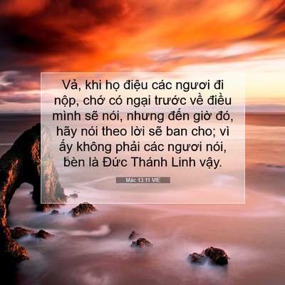 Picture 07 - Mác 13:11 VIE - Vả, khi họ điệu các ngươi đi nộp, - Bible Verse Picture
