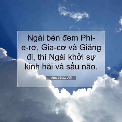 Picture 07 - Mác 14:33 VIE - Ngài bèn đem Phi-e-rơ, Gia-cơ và Giăng - Bible Verse Picture