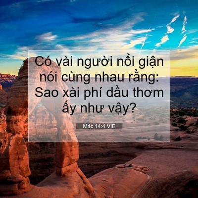 Picture 07 - Mác 14:4 VIE - Có vài người nổi giận nói cùng nhau - Bible Verse Picture