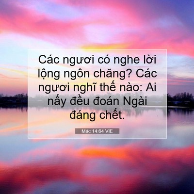 Picture 07 - Mác 14:64 VIE - Các ngươi có nghe lời lộng ngôn chăng? - Bible Verse Picture