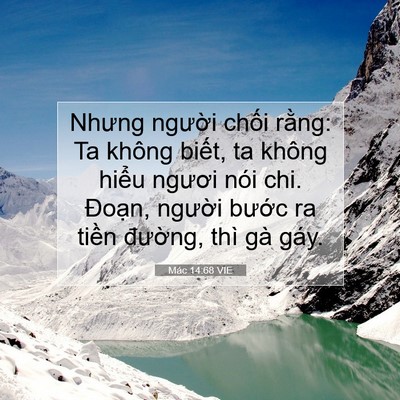 Picture 07 - Mác 14:68 VIE - Nhưng người chối rằng: Ta không biết, - Bible Verse Picture