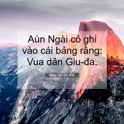Picture 07 - Mác 15:26 VIE - Aùn Ngài có ghi vào cái bảng rằng: Vua - Bible Verse Picture