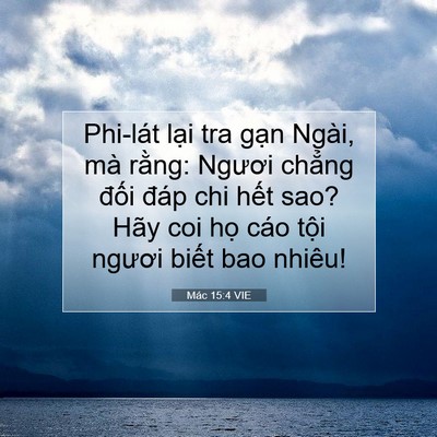Picture 07 - Mác 15:4 VIE - Phi-lát lại tra gạn Ngài, mà rằng: - Bible Verse Picture