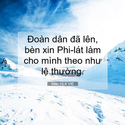 Picture 07 - Mác 15:8 VIE - Đoàn dân đã lên, bèn xin Phi-lát làm cho - Bible Verse Picture