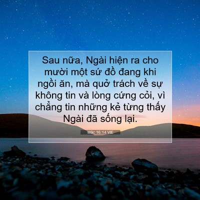 Picture 07 - Mác 16:14 VIE - Sau nữa, Ngài hiện ra cho mười một sứ - Bible Verse Picture