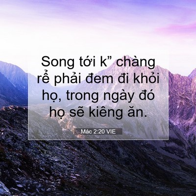 Picture 07 - Mác 2:20 VIE - Song tới k” chàng rể phải đem đi - Bible Verse Picture