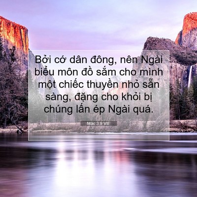 Picture 07 - Mác 3:9 VIE - Bởi cớ dân đông, nên Ngài biểu môn - Bible Verse Picture